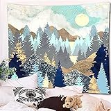 Bergblick Tapisserie Indische Mandala Tapisserie Tarot Hippie Raumdekoration Böhmen Wandbehang Hippie Wandtuch A1 130x150