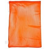 Champion Sports Netztasche für Sportausrüstung, Orange, 61 x 91,4 cm – Mehrzwecktasche mit Kordelzug aus Nylon mit Schloss und ID-Tag für Bälle, Strand, W