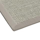 BODENMEISTER Sisal-Teppich modern hochwertige Bordüre Flachgewebe, verschiedene Farben und Größen, Variante: beige hell-grau, 80x150