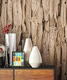 NEWROOM Holztapete Tapete Braun Holzbalken Holz Landhaus Vliestapete erdtöne Vlies Holztapete Holzwand Naturholz Holzpaneele Natur inkl. Tapezier Ratgeb