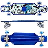 FunTomia Longboard aus Kunststoff BigBoard mit LED Rollen und Griptape MACH1 Kugellag