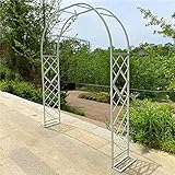 XLLLL Robuster Rosenbögen Metall, Wetterfest Gartenbogen Rankhilfe, Pergola Rankhilfe Rankgitter Torbogen, Auf Gartenrasen Hinterhof Terrasse Auftragen,White-340CM