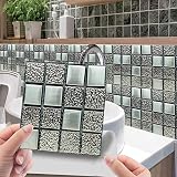 10er Crystal Fliesenaufkleber DIY Tile Aufkleber Wasserdichte Selbstklebende 3D Mosaik Küche Bad Wandaufkleber, Home Dekoration, 12 x 12cm (K)