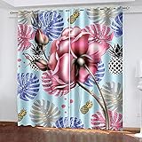 YTSDBB Blickdicht Gardinen für Schlafzimmer Früchte Blumen abstrakt B 200 x H 160 cm Thermovorhang Schlafzimmer Lichtundurchlässig Stoff Lärmschutzvorhang für Junge Mädchen Wohnzimmer Teenag