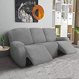 Stretch 3-Sitzer Liegesofa Schonbezug, 8 STÜCKE Liegesofabezug Katze Hunde Kindermöbel Schutz Liegestuhlbezüge C