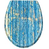 HENGMEI Toilettendeckel mit Absenkautomatik Toilettensitz WC-Sitz Klodeckel Klobrille aus Hartplastik, 45 x 38cm,B
