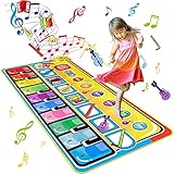 BelleStyle Piano Mat, 148 x 60 cm Groß Tanzmatte Klaviermatte Musikmatte Spielzeug für Kinder Mädchen Junge - 8 Instrumenten Klaviertastatur Teppich Musik Matte Spielteppich für Baby Kleink