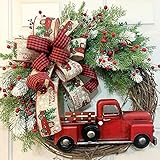 Weihnachtsdeko Trockenblumen Kranz Türkranz Weihnachten Außen Weihnachts Kranz Deko Türkranz Groß Türkranz Winter Weihnachten Landhausstil Dekoration Vintage Deko Wohnzimmer Wandkranz Kürbis Rot 1p