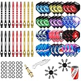 CyeeLife Darts Zubehör Set 36 Flights,18 Alu Schäfte,100 Gummiringe,2 Dart Werkzeug,Schärfer und 16 Flightkapp
