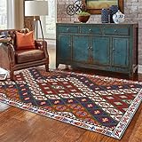 Schlafzimmer Teppich Rugs for Bedroom Bunte Teppiche Roter Blauer geometrischer Druckdesign-Kamin-Kinderspielzimmerteppich Teppich Anti Rutsch 200X260