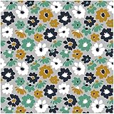 VmG-Store (17,32-23,97€/m²) Jersey Stoffe Meterware zum Nähen II Baumwolljersey Nähstoff Kinderstoff 150 cm breit (Big Flowers Lichtgrau JB034, 50 x 150cm)