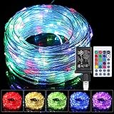 LED Schlauch 20m Lichtschlauch Außen mit Stecker,Lichtschläuche Lichterkette innen,13 monochrome Farben/8 Lichtmodi/Memoryfunktion/IP68 WASSERDICHT für Innen- und Garten, Terrasse, Balk