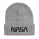 Nasa Herren Space Station Beanie-Mütze, grau meliert, Einheitsgröß