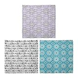 ABAKUHAUS Unisex Bandana, Floral Themed Linie Kunst Zufall Curly Stripes Stern wie Art Deco Motive, 3er Pack, Mehrfarbig