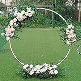Daoyuan Runder Ring Eisen Hochzeitsbogen Requisiten Dekorativer,Runden Iron Circle Party Hintergrund Kreis Bogenständer,für Hochzeit/Familie/Hotel/Geburtstags Dekoration (Color : White, Size : 1.5m)