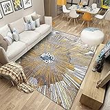 Ethno Teppich Gelber Teppich, Schalldämmung Baby Krabbeln Anti-Rutsch-Anti-Milbe-Teppich Teppich Wohnzimmer modern -Gelb_120x140