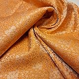 Textile Station Indischer Brokat-Stoff, florales Muster, Goldmetallic, 111,8 cm (Vorschnitt 1 Meter) in 8 Farben (Pfirsich)