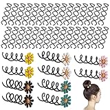 Schwarz Spirale Haarspange,Liwein 40 Stück Spirale Haarnadeln Daisy Metall Spiral Haarspangen Pin Haar Clips Spin für Damen DIY Haarstyling