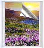 XtraCare Spiegelfolie Selbstklebend Sonnenschutzfolie Fensterfolie für 99% UV-Schutz, Wärmeisolierung und Sichtschutz, Silber, 60 x 200