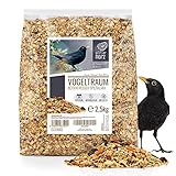 wildtier herz I Vogeltraum Amselfutter Spezial mit Beeren und Früchte - Premium Vogelfutter für Wildvögel I Ganzjahresfutter I Wildvogelfutter I Vogel Streufutter, Fettfutter Vögel (2.5kg)