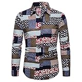 Hemd Herern Herbst Winter Kreative Neuheit Interessant Druck Herren Langarm Modern Basic Slim Fit Revers Strickjacke Herren Freizeithemden Urban Urlaub Herren S