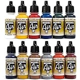 Airbrush Farben 12 x 17 ml Vallejo Model Air Basis Bunt Farben-Set Airbrushfarb