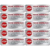 10x Keine Werbung Aufkleber - Schild – Folie - Sticker (Stop Bitte Keine Kostenlose Zeitung, Reklame, Flyer, Handzettel, Wurfsendungen, Wochenblätter, Werbung) für den Briefkasten in Edelstahl-Optik …