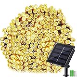 Geemoo Solar Weihnachtsbeleuchtung Außen, 24M 240 LED Solar Lichterkette Aussen Wasserfest, 8 Modi Solar Lichterkette Warmweiß für Weihnachten Garten Outdoor Weihnachtsbaum Dek