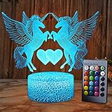 XEUYUTR Einhorn LED Nachtlicht Lampe Raum Partydekorationen Dekor Weihnachten Geburtstag Weihnachtsgeschenke Präsentieren Nachttischlampe für Mädchen Jungen Kinder Baby Kinder Spielzeug