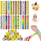 Schnapparmband Kinder Schnapparmbänder Bunte 50 Stück Slap Bands Slap Armbänder Schnapparmband Armband Mitgebsel Snap Armbänder Jungs Cartoon Slap Armband Für Mädchen Und Jungen Geburtstagsgeschenk