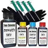 550 ml Premium Tinte 301XL Nachfülltinte für HP 301 Patronen alle 4 Farb