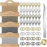 Kabel Kette Halskette 12m Lange Gliederkette Diy Link Kette Halsketten Eisen Kettenband Kettenglieder Schmuckherstellung Zubehör Mit 40 Karabinerverschluss 200 Biegeringe Diy Kette Basteln 4 C