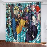 YTSDBB Vorhang kinderzimmer Junge Anime-Jungen-Druck B 280 x H 260 cm 3D Digitaldruck Druckmuster Öse Thermisch isoliert 90% für Schlafzimmer Wohnzimmer ​Kinderzimmer Junge mit M