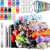 26 Farben 10 Fuß Paracord Schnur,550 Multifunktion Paracord Seile,Paracord Schnüre Set Armband,Zeltseil Paracord Combo Handwerk Kit ​mit Schnallen und Paracord N