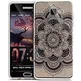 ikasus Kompatibel mit Galaxy A3 2016 Hülle Schutzhülle,Bunte Kunst Gemalt Kristallklar TPU Silikon Hülle Tasche Crystal Case Durchsichtig Schutzhülle für Galaxy A3 2016,Schwarz Mandala Blumen #3