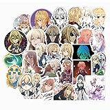LYKLD Japanischer Cartoon Cartoon Netter Violett Immergrüner Garten Aufkleber Kühlschrank Skateboard Koffer Kinderspielzeug Aufkleber 50 Stück