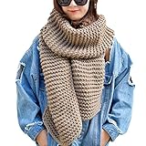 DELEY Unisex Paar Chunky Zopfmuster Wolle Stricken Lange Loop Schal Schals Halstücher Halstuch Umschlagtücher Rundschal W