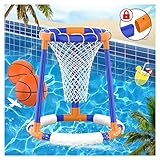 Pool Spielzeug für Erwachsene Kinder Wasserspiele Floating Basketball Korb Hoop Wasserspielzeug Basketballkorb Poolzubehör Spaß ( 2x Bastketballs )