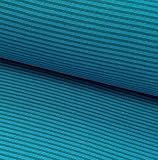 0,5m Bündchen-Schlauch Ringel Petrol-türkis 24 Breite der Ringel ca. 4mm Gewicht: 265g/m2 Schlauchware 70cm b