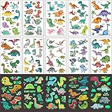 Kinder Tattoos, 10 Normal Dinosaurier Tattoos + 5 Dino Tattoos Leuchten im Dunkeln, Temporär abwaschbare Tattoos für Mädchen und Jungen, für Geburtstagsparty-Spaß, Halloween, W