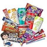 HappyLOL® 16 Teile - Süßigkeiten aus aller Welt - USA Süßigkeiten Box zum naschen oder verschenken - Amerikanische Süssigkeiten Box inklusive amerikanische Getränk