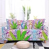 Tropische Blumen und Blätter elastischer Sofabezug Sessel Wohnzimmer Sofa Möbel Schutzbezug A1 3 S