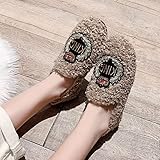 Herbst Und Winter Weiche Sohle Bequem Low Top Round Kopf Frauen Wolle Schuhe Tragen Baumwollschuhe 40 Krone [dunkler Kaffee]