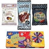 Jelly Belly Harry Potter Schokoladen Frosch (15 g) und Jelly Slugs (59 g) und Bertie Botts (54 g) und Bean Boozled Glücksrad (100 g)