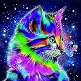 AmzKoi Diamant Malere Kits, DIY 5D Diamond Painting Set Katze, Malen nach Zahlen Diamant Anfänger, Diamant Painting Bilder Arts Craft für Home Wand-Decor 30 x 30