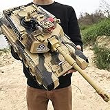 BUNCC Wiederaufladbarer Funkferngesteuerter Panzer mit Ton und Licht, 44CM RC Kampfpanzer, der schießt, Armee Militärpanzer Crawler Streitwagen Militärspielzeug Ostern Kinder J
