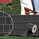 Dazone PVC Sichtschutzstreifen (70 m x 19 cm)- Rattan-Anthrazit Zaunfolie Windschutz Extra dick mit 30 x Befestigungsclip