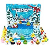 KreativeKraft Gummienten Adventskalender 2021 Advent Bath Toys 24 Tage Weihnachten Countdown Kalender Überraschung Weihnachtsgeschenk