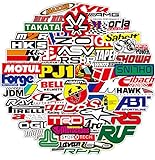 Sportwagen Logo Aufkleber 100 Stück,Sports Car Racing Stickers für Kinder und Teens Erwachsenen,JDM Vinyl Aufkleber für Laptop,Auto, Motorräder,Fahrrad,Skateboard,Wasserdicht Graffiti Sticker Pack