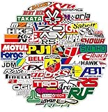 Sportwagen Logo Aufkleber 100 Stück,Sports Car Racing Stickers für Kinder und Teens Erwachsenen,JDM Vinyl Aufkleber für Laptop,Auto, Motorräder,Fahrrad,Skateboard,Wasserdicht Graffiti Sticker Pack